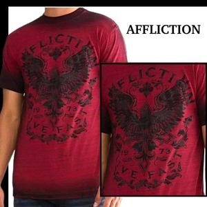 Affliction Discovery T-Shirt s/s Dirty Red Size XL